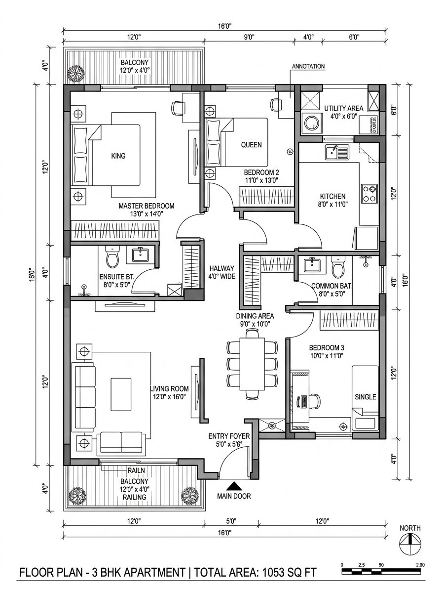 Godrej Samaris 3 BHK Floor Plan